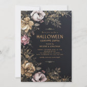 Invitation Gothique Floral foncé Adulte Halloween Party (Devant)