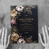 Invitation Gothique Floral foncé Adulte Halloween Party