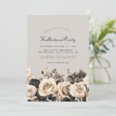 Invitation Gothique Floral Halloween (Debout devant)