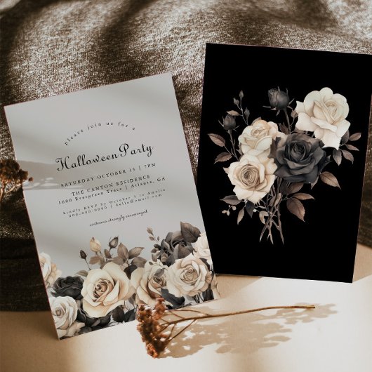Invitation Gothique Floral Halloween