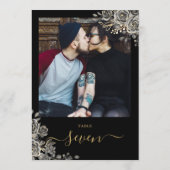 Invitation Gothique Floral Rose Numéro de la table photo (Dos)