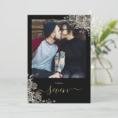 Invitation Gothique Floral Rose Numéro de la table photo (Debout devant)