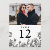 Invitation Gothique Floral Rose Numéro de la table photo (Devant)