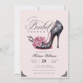 Invitation gothique florale à la douche nuptiale (Devant)