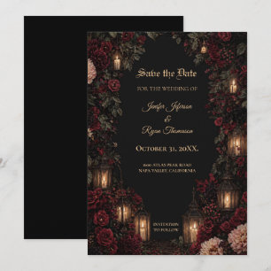 Invitation gothique florale lunatique pour annonce