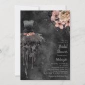 Invitation gothique Flore nuptiale noire (Devant)