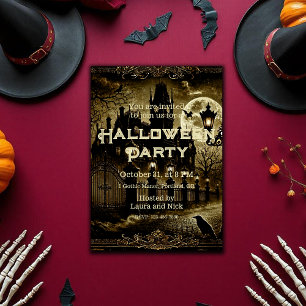 Invitation Gothique foncé Victorien Vintage Halloween Éffraya