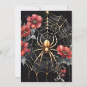 Invitation Gothique Gold & Red Spider Floral Web Handfasting (Dos)