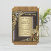 Invitation Gothique - Gold Steampunk fête d'anniversaire (Debout devant)