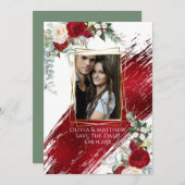 Invitation Gothique Gras Crimson Paint Stroke (Devant / Derrière)