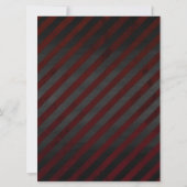 Invitation Gothique Gris Noir Floral Rouge Lettres Mariage (Dos)