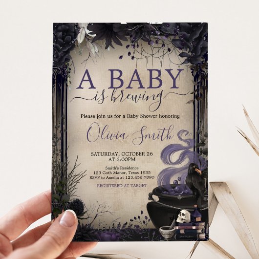 Invitation Gothique Halloween Baby brasse le Baby shower
