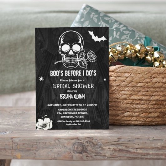 Invitation Gothique Halloween Boos Avant I Dos Fête des marié