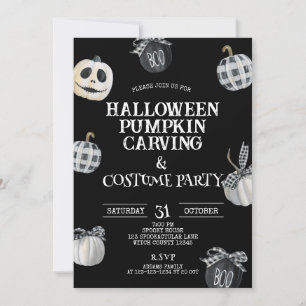 Invitation Gothique Halloween Citrouille Carving & Costume Pa