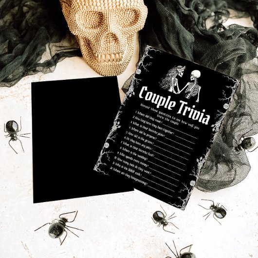 Invitation Gothique Halloween Couple Trivia Fête des mariées 