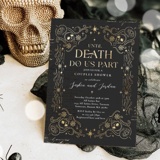 Invitation Gothique Halloween Couples Fiançailles de douche