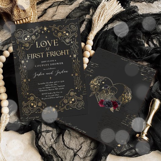 Invitation Gothique Halloween Couples Fiançailles de douche