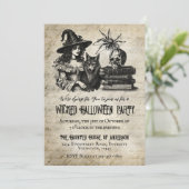 Invitation Gothique Halloween crâne d'araignée de ciel (Debout devant)