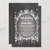 Invitation gothique Halloween de cadre de fête (Devant / Derrière)