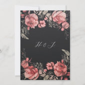 Invitation Gothique Halloween Floral Mariage (Dos)