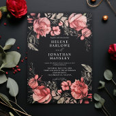 Invitation Gothique Halloween Floral Mariage