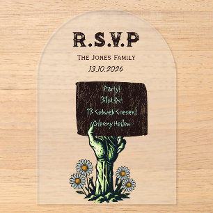 Invitation gothique Halloween Main de zombie
