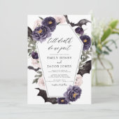 Invitation Gothique Halloween Mariage foncé violet (Debout devant)