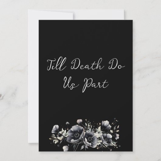 Invitation Gothique Halloween Noir Enregistrer la date Mariag (Dos)