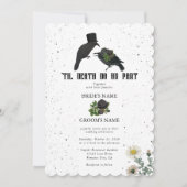 Invitation Gothique Halloween noir Rose Corbeaux Mariage (Devant)
