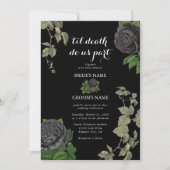 Invitation Gothique Halloween Rose noir Mariage (Devant)