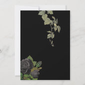 Invitation Gothique Halloween Rose noir Mariage (Dos)