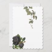 Invitation Gothique Halloween Rose noir Mariage blanc (Dos)