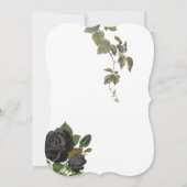 Invitation Gothique Halloween Rose noir Mariage blanc (Dos)