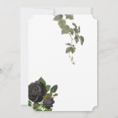 Invitation Gothique Halloween Rose noir Mariage blanc (Dos)