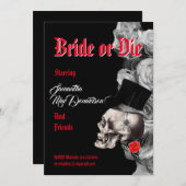 Invitation Gothique Halloween style bachelorette (Devant / Derrière)