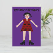 Invitation Gothique Halloween Vampire Lady (Debout devant)