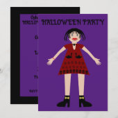 Invitation Gothique Halloween Vampire Lady (Devant / Derrière)