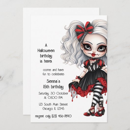 Invitation gothique japonais (Devant / Derrière)