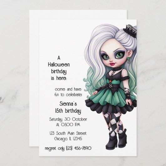 Invitation gothique japonais (Devant / Derrière)