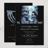 Invitation Gothique Jusqu'à la mort Boucles de porcelaine Crâ (Devant / Derrière)