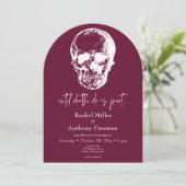 Invitation Gothique Jusqu'À La Mort Crâne Arc Mariage Deux Cô (Debout devant)