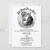 Invitation Gothique Jusqu'à la mort Do us Part Squelette Mari (Devant)