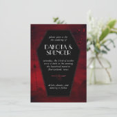 Invitation Gothique Luxe | Mariage de café rouge noir et sang (Debout devant)