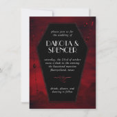 Invitation Gothique Luxe | Mariage de café rouge noir et sang (Devant)