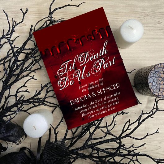 Invitation Gothique Luxe | Sang et Gore Jusqu'à ce que la mor