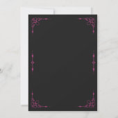 Invitation Gothique Magenta Vintage Black Lace Rose Invitatio (Dos)