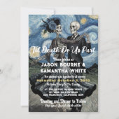 Invitation Gothique Mariage Cute Skeletons Danse Van Gogh Sty (Devant)