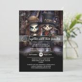 Invitation Gothique mariage marié marié église éffrayante got (Debout devant)