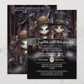 Invitation Gothique mariage marié marié église éffrayante got (Devant / Derrière)