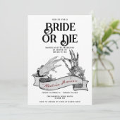 Invitation Gothique Mariée ou Mort Til Death Bachelorette Wee (Debout devant)